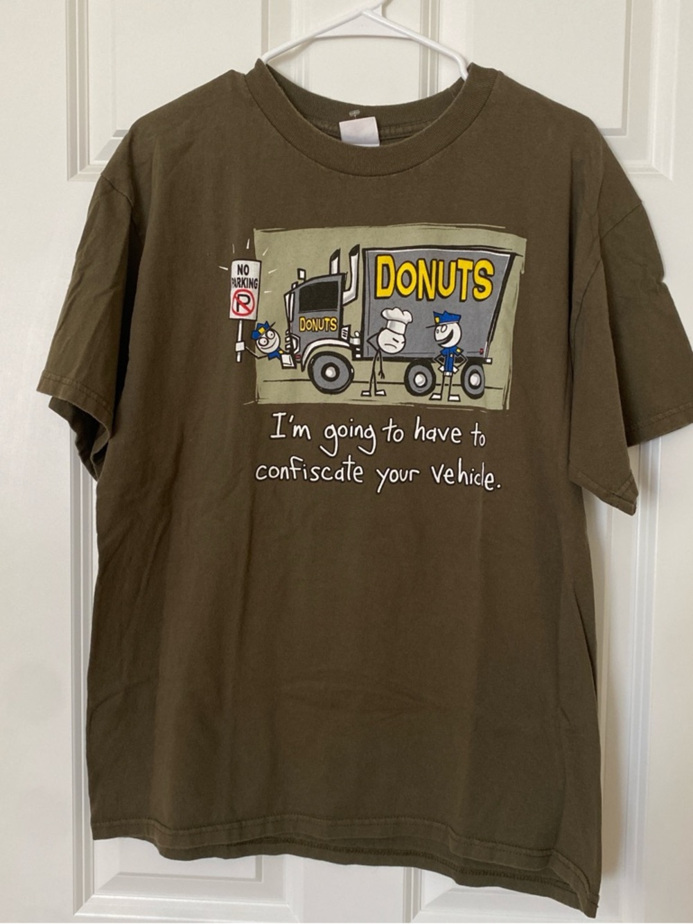 Brown Donuts Graphic Tee - 'I'm going to have to confiscate your vehicle.'